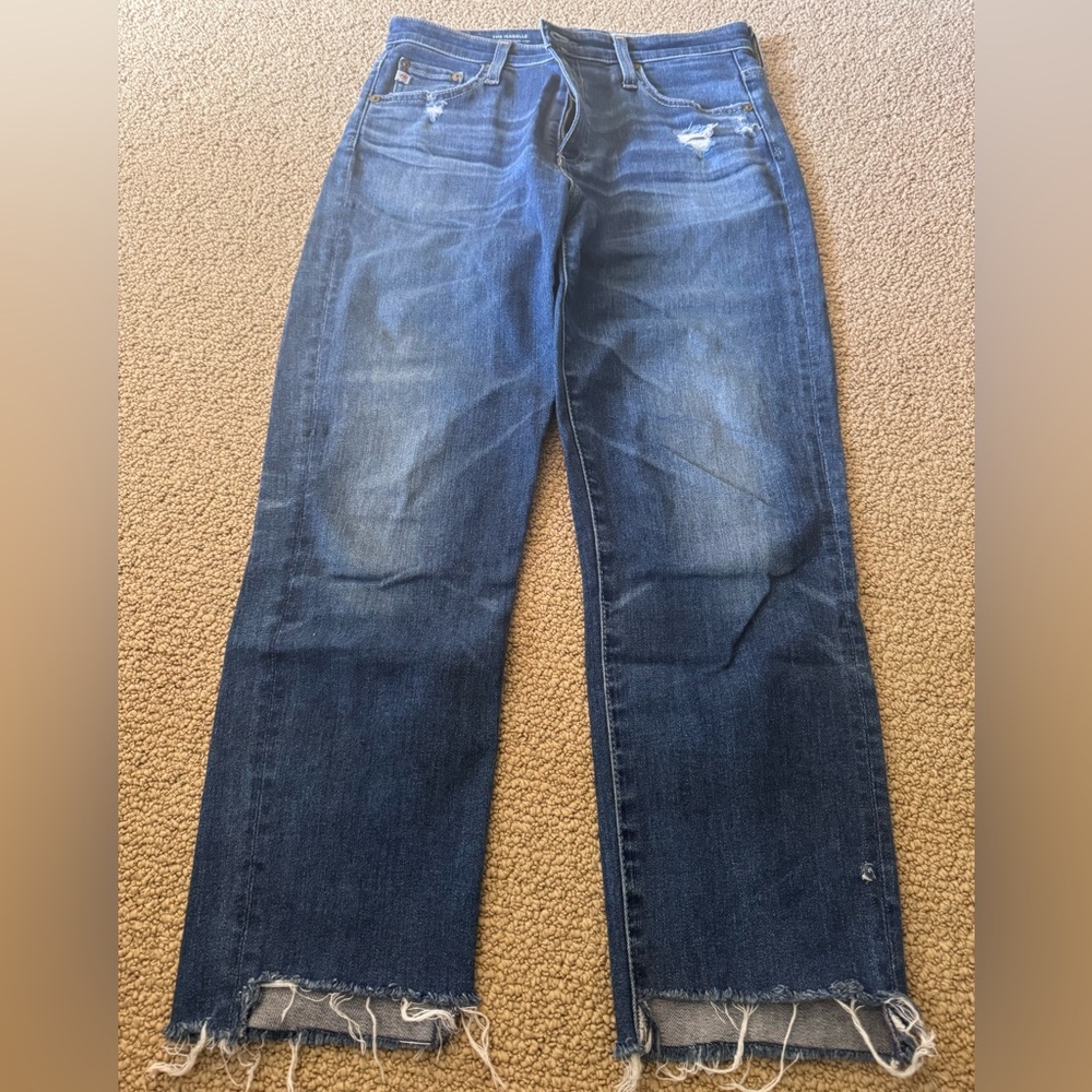 Ag Adriano Goldschmied Isabelle Step Hem Straight Ankle Cropped Jeans